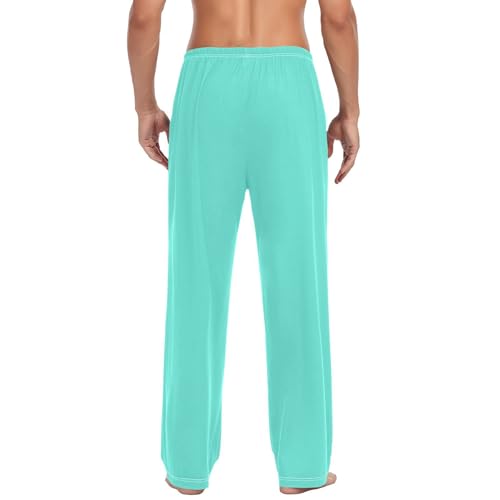 Turquiose Teal Mens Pajama Pants Men's Pajama Bottoms Soft Cotton Sleep Pjs Lounge Pants L4