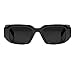Haqptul Trendy Rectangle Sunglasses for Women Men Square Retro Vintage Hexagon Glasses 90S Y2K Shades Aesthetic Accessories