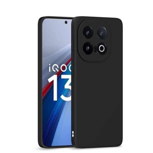 Image of Outlouders Back Cover for iQOO 13 5G | Camera Protection | Durable Soft Matte Silicone Bumper Case (Black)