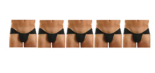 Saini Trading Company Men's Supporter Langot (Black) -Pack of 5