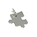 Pendentif en or blanc 18 carats 750, mini pièce puzzle 1 cm, cheville plate, fabriqué en Italie