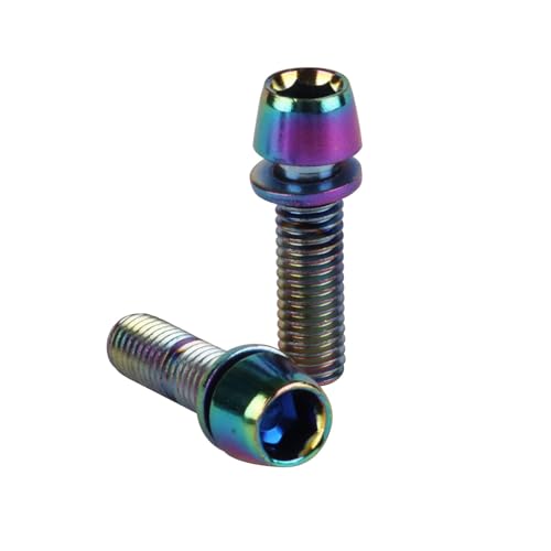 Image of Steel M5x18mm Bolts with Washer, Allen Hex Tapered Screw for Bicycle Stem, Pack of 6 (Ranibow)