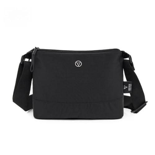 Shoulder Bag Solid Color Crossbody Bags Trendy Portable Handbag(Black)