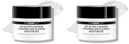 The INKEY List Hidratante de ceramida bioactiva 50 ml, antienvejecimiento, crema de hidratación de 24 horas, apta para veganos, adecuada para todo tipo de piel (Paquete de 2)