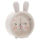 Toyvian Reloj Despertador Silencioso de Mesa para Diseño de Gato de Silicona Blanca Decoración Práctica para Dormitorio y Oficina