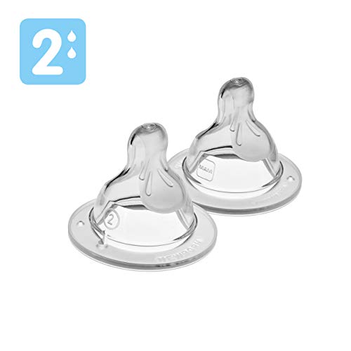 Mam Bottle Nipples Medium Flow Nipple Level 2, For 2+ Months, Skinsoft Silicone Nipples For Baby Bottles, Fits All Mam Bottles, 2 Pack #TOP1