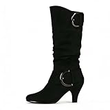 Women's Matte Leather Knee High Boots – Warm Fleece...