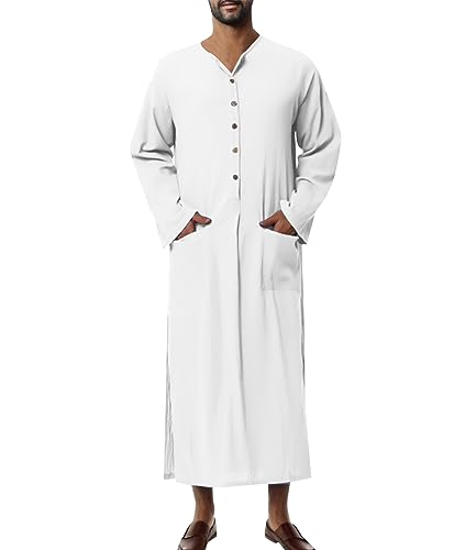 Robe homme coton et lin fluide avec poches pour un confort quotidien