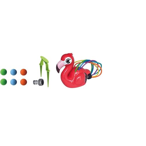 Jouet et arrosage 2 en 1 pour adultes - Tentacules d'eau pour jardin extérieur - Fixation au tuyau - Jouet de plaisir pour l'été (flamant rose)