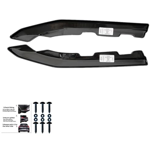 Oneway Heckschürzenansätze (Seitenteile) kompatibel mit BMW 4er G26 M-Pack/M440i 2021- - Schwarz glänzend