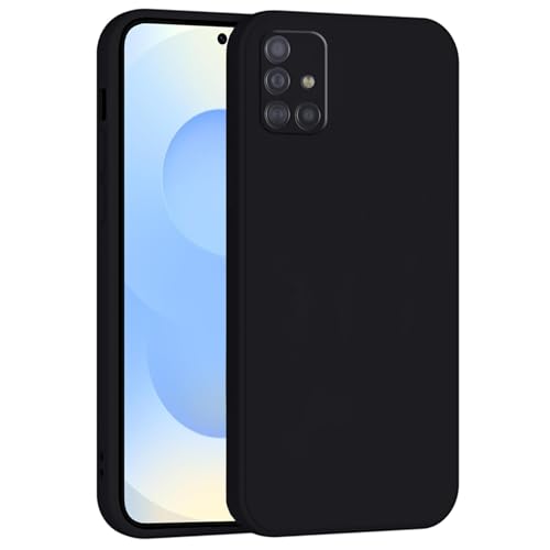 Mixroom - Cover Custodia Case per Samsung Galaxy A51 4G Protezione Fotocamera in Silicone TPU Morbido Opaco Bordi Piatti Colore Nero