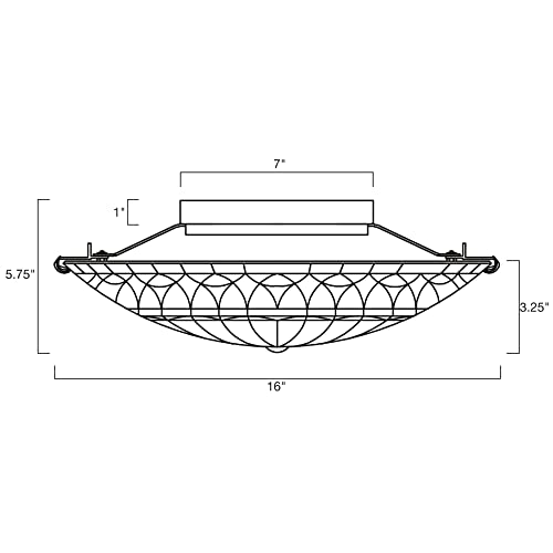 Kira Home Mateo 16" 2-Light Tiffany Glass Flush Mount Ceiling Light, Black Finish #TOP5