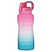 XMYNB Bouteille d'eau Bouteille d'eau De Sport 3.8 / 2L Grande Capacité Tritian Tritan Outdoor Motivational avec Marqueur De Temps Portable Fitness Cruches-2L Pink-Green
