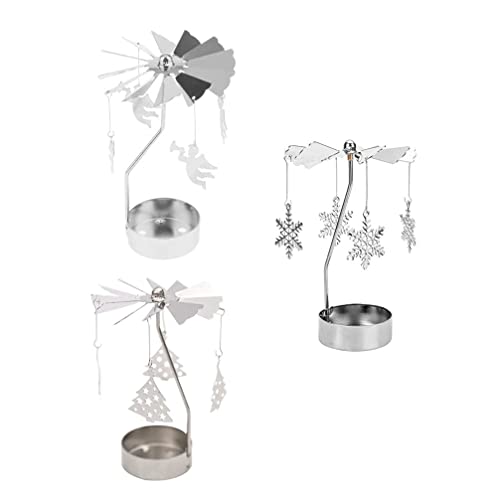 Lurrose 3 Stücke Weihnachten Kerzenhalter Teelicht Karussell...