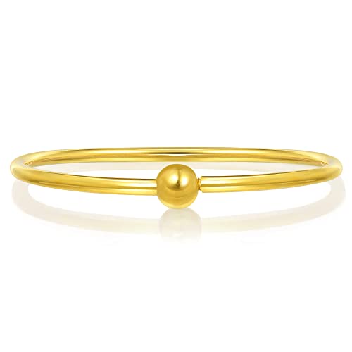 Image of CHOW SANG SANG 999.9 24K Gold Charme Price-by-Weight 11.97g Glossy-Finish Gold Bangle (Size: 7) for Women 90194K (Glossy-Finish Gold, 07)