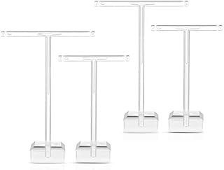 TOPBATHY 2pcs Acrylic Earrings Stand Holder T-shape Ear Studs Display Rack Jewelry Organizer Transparent (4)