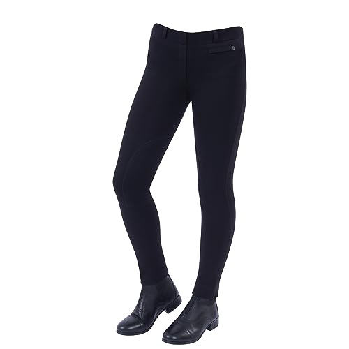 Image of Dublin Childrens/Kids Supa-fit Pull On Knee Patch Jodhpurs (22in) (Black)