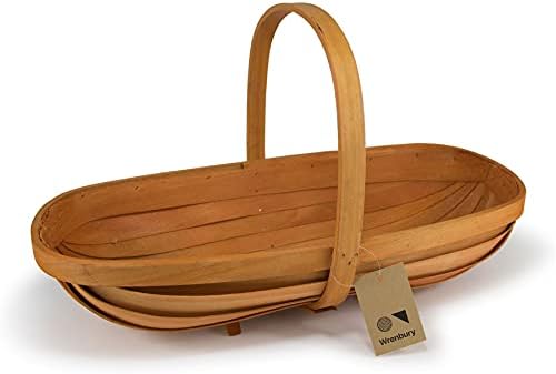 Wrenbury Sussex Trug Traditional Wooden Trug Large | Veg Trug Large | Made from Renewable Willow Bark | Essential Garden Accessory Baskets for Veg, Fruit, Flowers