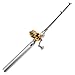 Digi-Flex DIGIFLEX Silver Mini Pocket Fishing Rod Pole & Golden Reel Pen