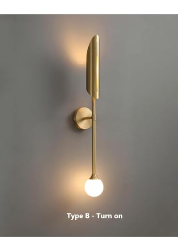 Image of Modern Gold Wall Lamp | 3-Color LED Wall Lights for Bedroom Living Room | 12W Indoor Fancy Wall Light Fixture | Sleek Home Decor Lighting
