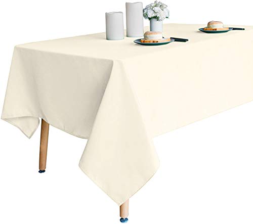 Obstal 210GSM Rectangle Table Cloth - Heavy Duty Water Proof Microfiber Tablecloth, Decorative Fabric Table Cover for Outdoor and Indoor Use (Ivory,60 x 84 Inch) by Obstal - Image 4