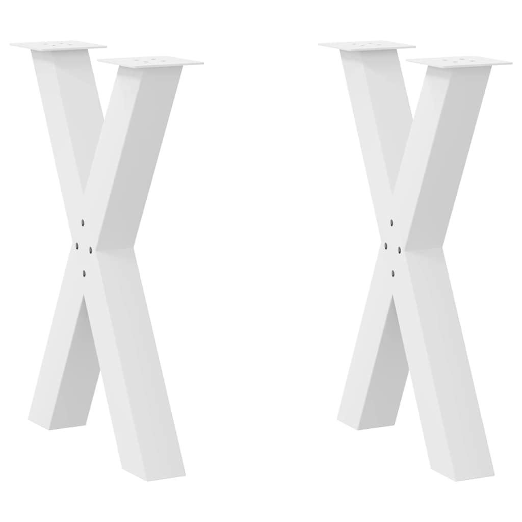 vidaXL Dining Table Legs X-Shaped 2 pcs White 50x(72-73) cm Steel — image 1