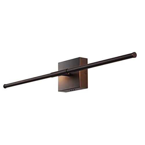 JONATHAN Y 28' Oil Rubbed Bronze Modern Dimmable Integrated LED Wall Sconce, Metal Vanity Light for...