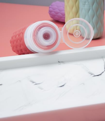 100ml Silicone Travel Bottles for Toiletries with Labels/Clear Bag, Holiday Travel Essentials Leakproof Refillable Squeeze Travel Size Containers Set for Shampoo and Conditioner