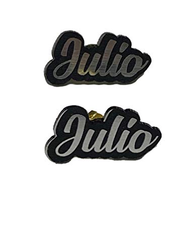 Personalized Custom Black and Silver Posts Studs Earrings Name Plate Laser Cut Design Stunning - Quality, Attractive Fashion Earrings, Made To Order, Any Name or Word - 1 INCH Size, Post Earrings Design 5