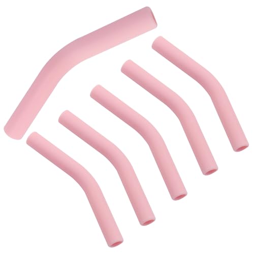 LifCratms 6Pcs Metal Straw Silicone Rubber Tips for 5/16 IN Wide (8mm Outer Diameter) Stainless Steel Metal Straws (Pink)