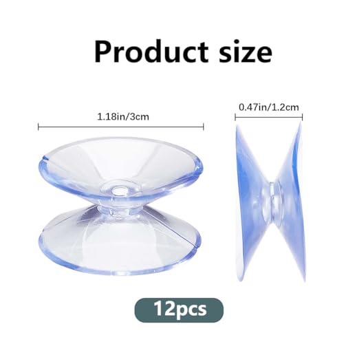 Image of Double Sided Suction Cups,12Pcs Double Sided for Glass Table Top,to Keep The Glass Table Top from Sliding,30MM Multipurpose Vacuum Suction Cups