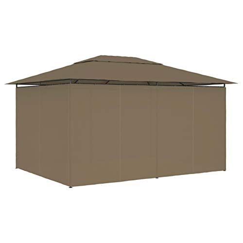 ShCuShan Outdoor Waterproof Canopy, Garden Patio Party Tent, Marquee with Curtains 4x3 m in Stylish Taupe 180 g/m² - Image 4