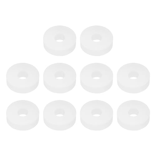 PATIKIL Silicona Caucho Plana Arandela 10uds 0,71 OD x 0,24 ID x 0.2 Grosor Sellado Junta Tórica Agua Manguera Junta Surtido Kit Calor Resistente para Plomería Válvula Blanca