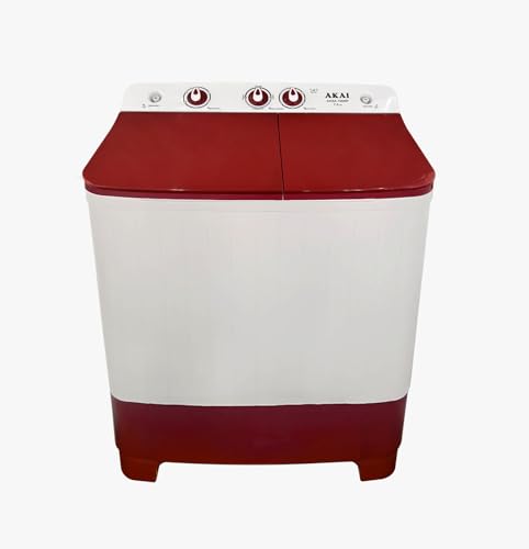 Image of Akai 7 Kg, 5 Star, Semi Automatic Top Loading Washing Machine (AKSA-70DRP) Red