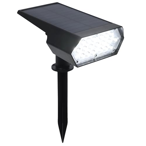 Alpine Corporation STR196SLR 11" Outdoor Solar Pathway Spotlight Stake with Bright White LED Light, Weather-Resistant Landscape Lighting for Garden, Yard, or Walkway, Black by Alpine Corporation - Used condition - CA$7.97