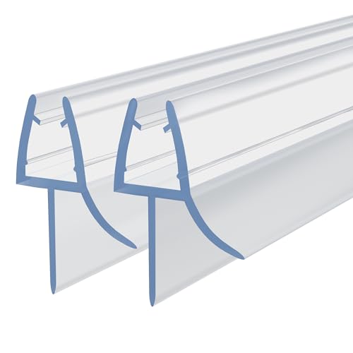 HNNHOME Lot de 2 juntas de sellado de goma y plástico para puerta de vidrio recta curvada de 6 a 8 mm hasta 20 mm de separación entre 100 cm