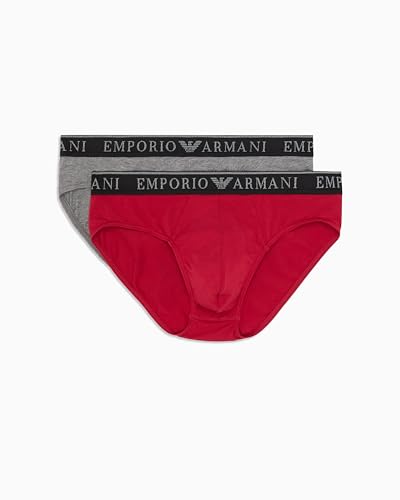 Photo de EMPORIO ARMANI 2-Pack Brief, Bikini Homme, Mel Grey/Scooter,