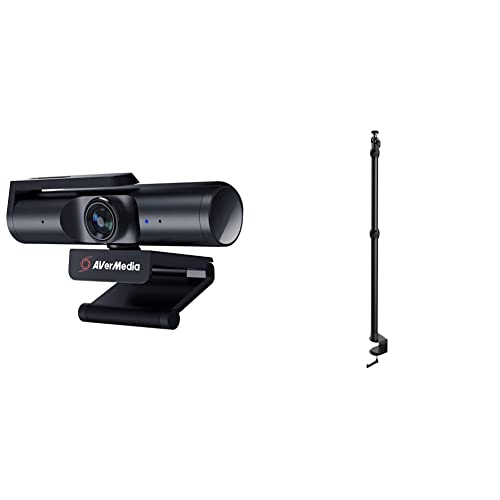 AverMedia Live Streamer CAM 513-4K 30fps UHD Weitwinkel Webcam, für Gaming & Elgato Master Mount L - Premium Tischklemme mit ausfahrbarer Stange auf bis zu 125 cm