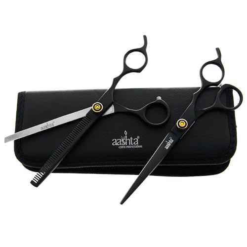 Reviews de Tijeras estetica - los más vendidos. 44 Kit Tijeras Profesionales Aashta Para Estilista/Barber/Peluquero 7' (NEGRO)
