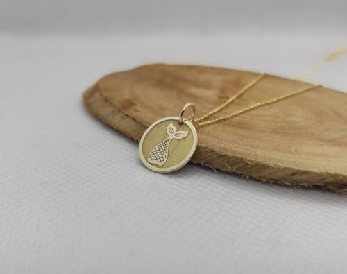Collier queue de sirène 24 mm argent plaqué or anti-ternissement - 2