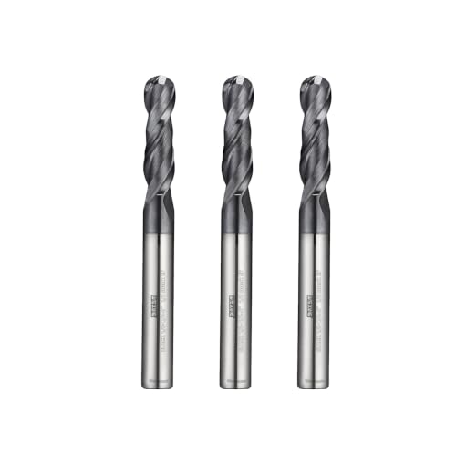 Image of Tools Tapered Reach Carbide Ball End Mill, Long Reach and Stub Flute. MAH Coating, Special Designed for deep Cavity profiling, CNC Cutting Tools, 2 Flute,3 /8 inch Shank,Inch Size (.375(1 /4) inch, 2pcs)