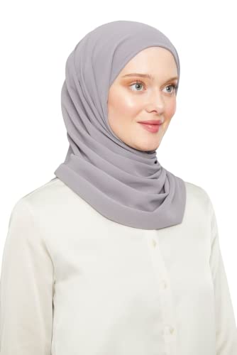 Hijab instantané en mousseline de soie argenté World of Shawls taille unique