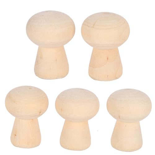 Image of Ycauty 20pcs Unfinished Peg Doll Bodies for DIY Crafts and Decoration, Cute Mushroom Head Shape, Made of Natural Wood, Ideal for Kids' Art Projects