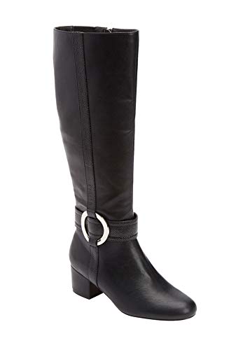 Comfortview Women's Wide Width The Vale Wide Calf Boot - 8 1/2 W, Black #TOP10