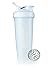 BlenderBottle Classic Loop Top Shaker Bottle, Frosted White, 32 oz
