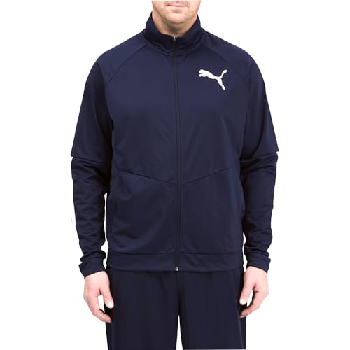 Image of PUMA Mens Contrast 2.0 Athletic Outerwear Casual Full Zip - Blue - Size M