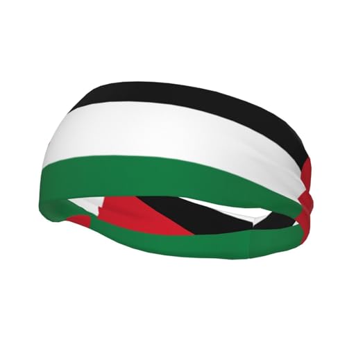 Fashion Sports Sweatband Whjshop Flag Of The State Of Palestine Prints Headbands Absorb Sweat For Men And Women