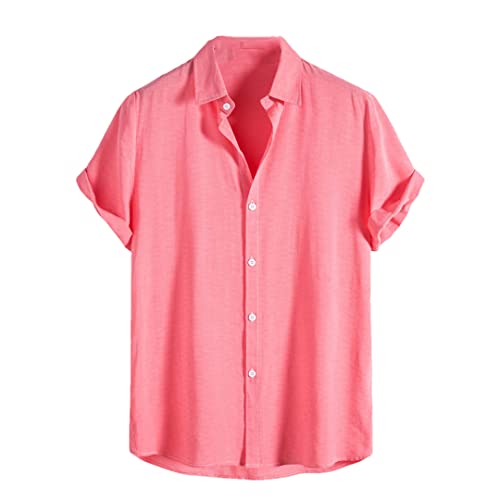 Chemise d'été décontractée de coupe soignée couleur rouge pastèque