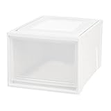 IRIS USA 591088, BC-500D, Box Chest Drawer (3 Pack), Deep, White/Clear, 43 Quart