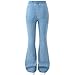 Girls Flare Jeans - Stretchy Elastic High Waisted Bell Bottom Workout Casual Denim Pants for 6-13 Years with Pockets